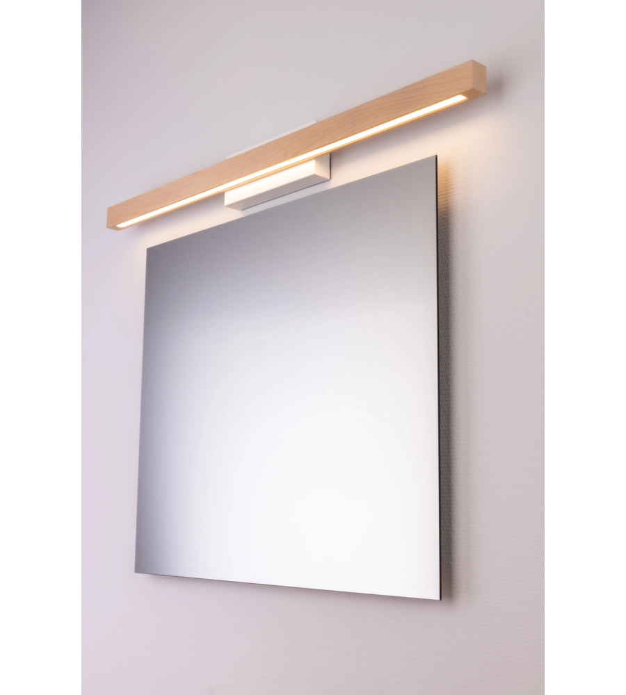 Applique da muro onli "dora" metallo e legno led 40x5,6x8 cm